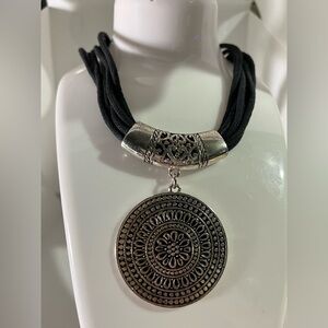 Scroll and Dots Large Pendant Necklace